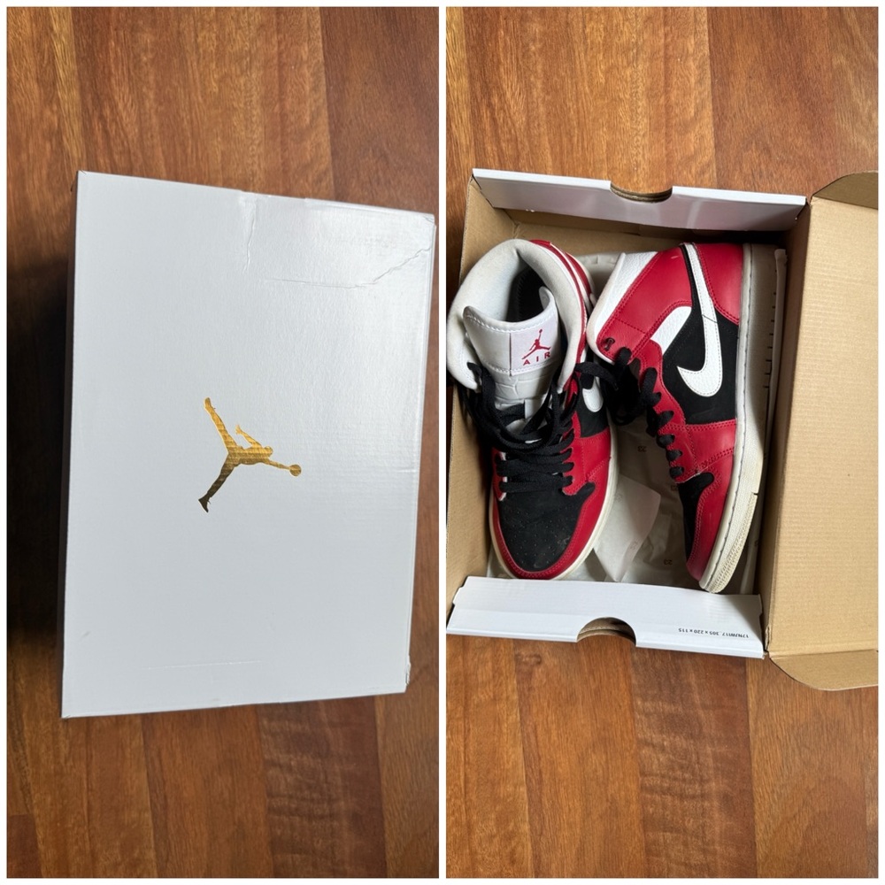 Jordan Kids' Black and Red Sneakers